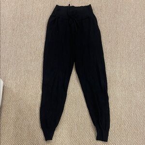 Abercrombie & Fitch Black Womens Sweatpants Knit Joggers with Drawstring